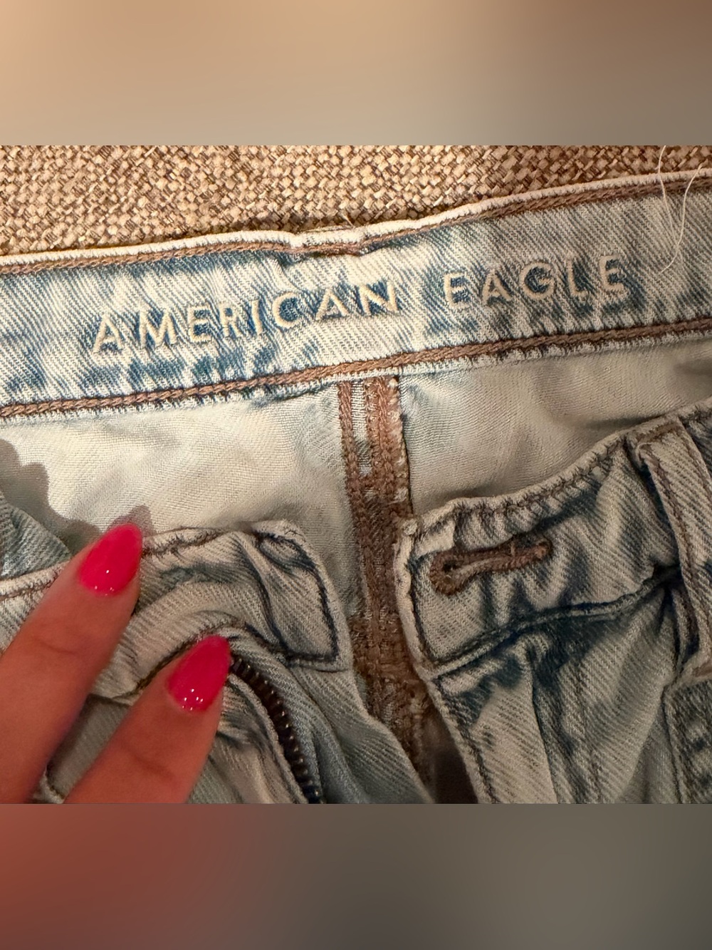 American Eagle Outfitters Light Blue Relaxed Cargo Jeans - Picture 2 of 4